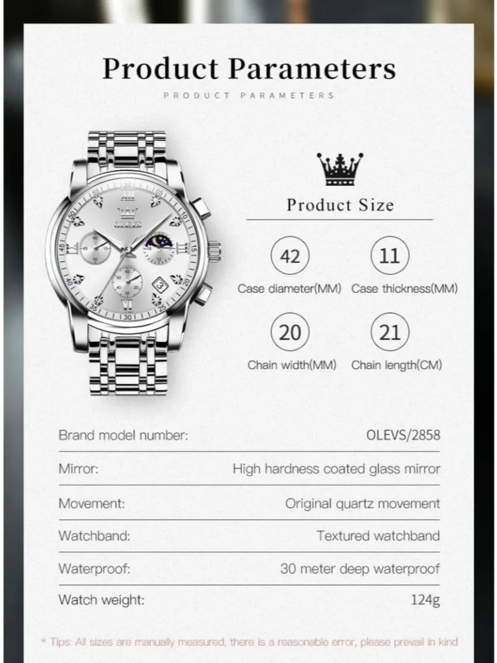 Mens Silver Diamond Classic Analog Quartz Stainless Luminous Round Classic Watch